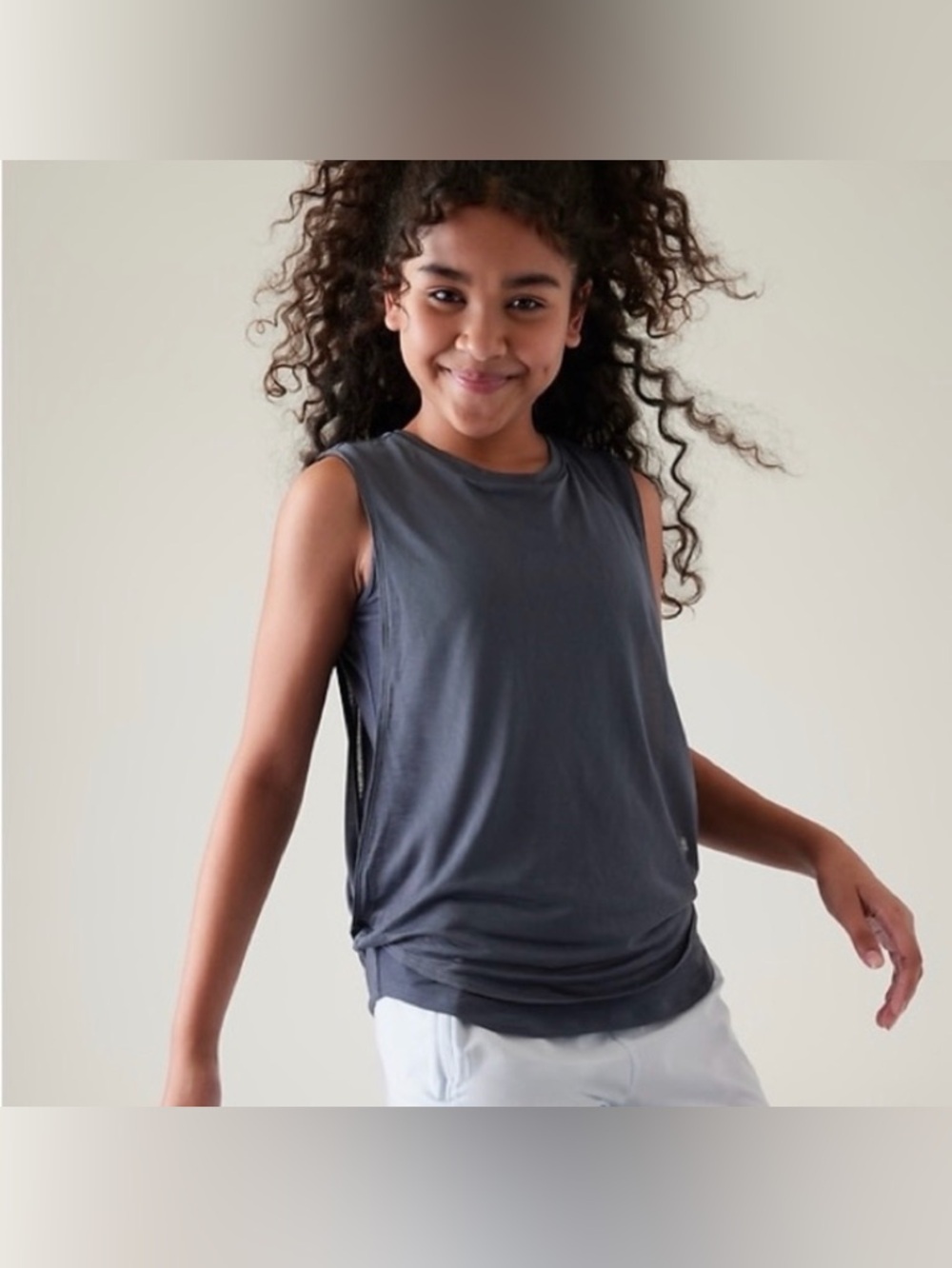 Athleta girl blue double Dutch tank size M (8-10) EUC
